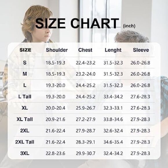 CHEXPEL Mens Flannel Shirts Long Sleeve Casual Button Down Plaid 100% Cotton - Picture 15 of 15